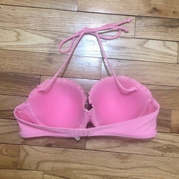 Aerie pink bikini top with removable halter strap and underwear, 34C - Picture 2 of 4